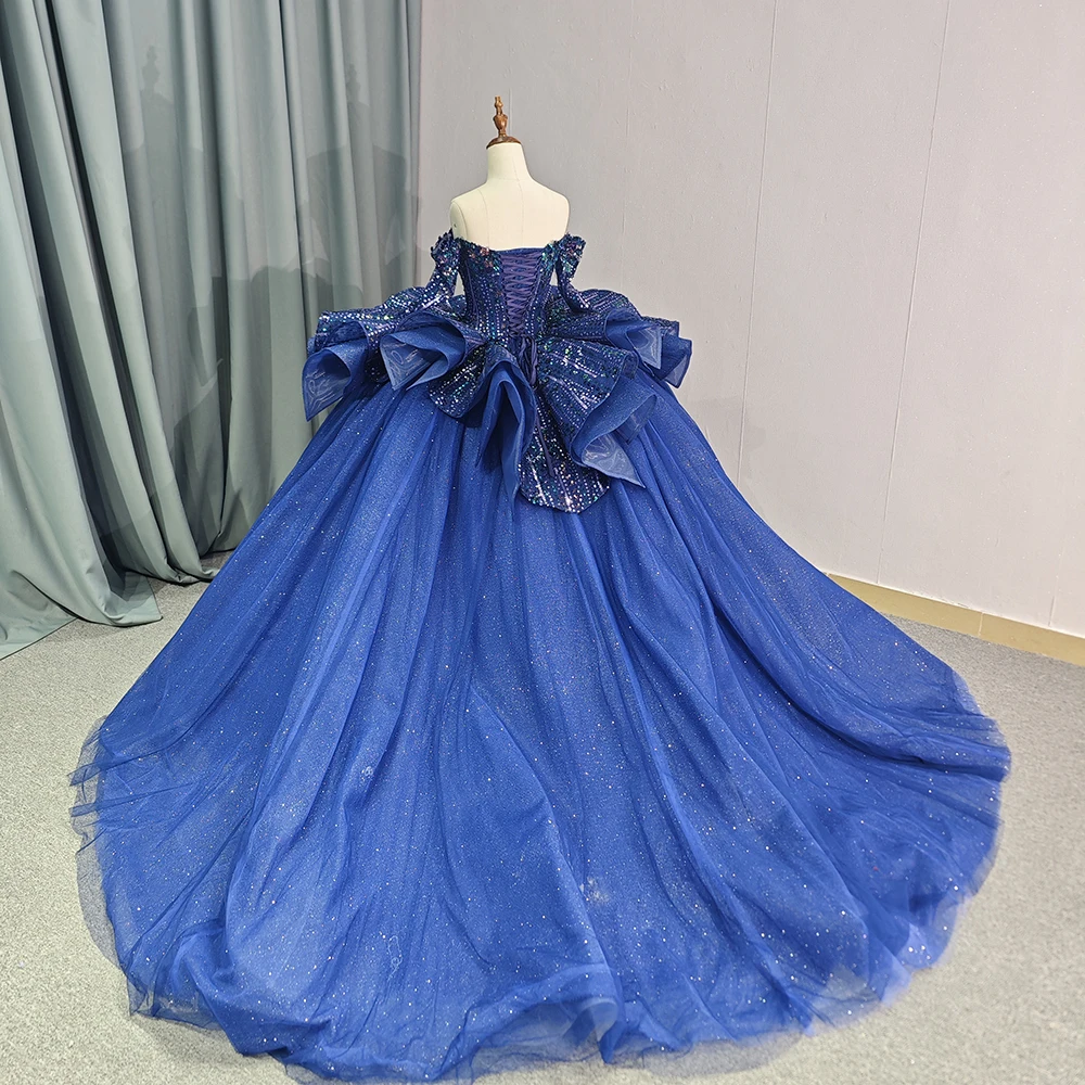 Sparkly Royal Blue Ball Gowns for Sweet 16 & Quinceanera