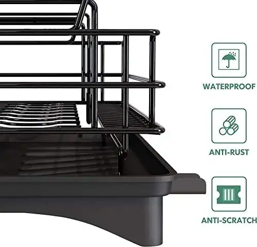 Wholesale DTK Rust Proof Over The Sink Dish Drying Rack Foldable 2 Tier Two  Layers Double Metal Custom Cheap Kitchen Dish Drainer Rack From  m.