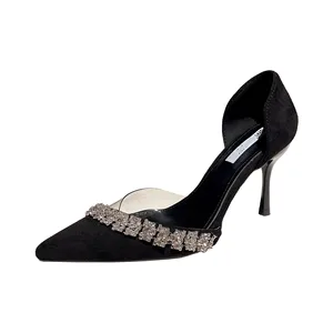 New Styles Sexy Wedding Bridal Women Pumps Dress Shoes Ladies Shining Dancing Party Banquet Office Rhinestone Transparent Heels