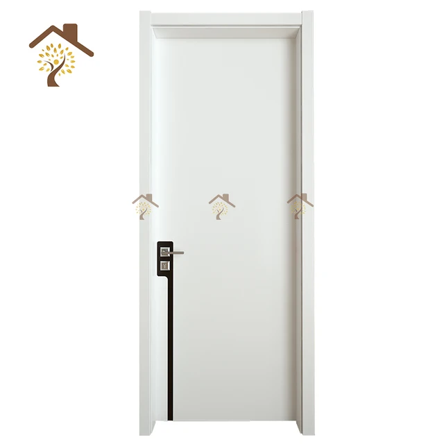 Custom White Prehung MDF Enter Door Composite Stained Panel Inset Interior Wooden Door