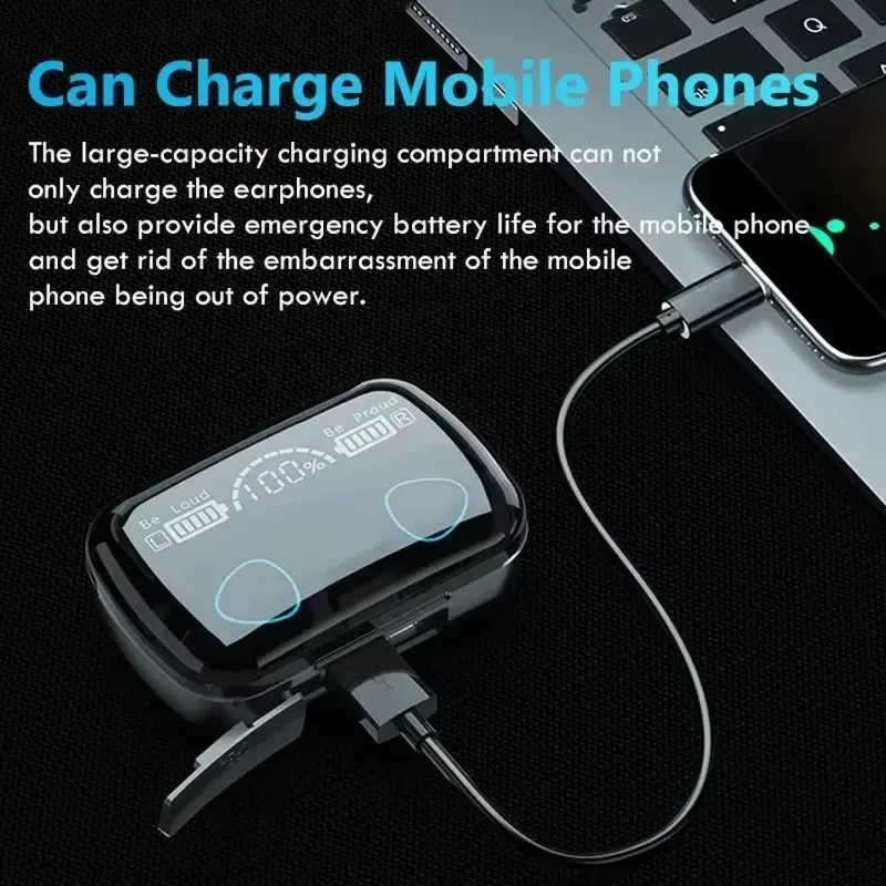 M10 TWS Wireless Blue Tooth Headset with Charging Case Noise Cancelling Earbuds with Mic Wireless Headphones Bluetooth Earphones