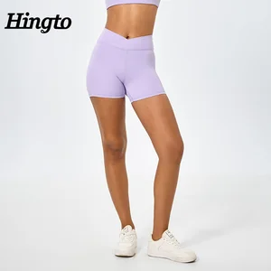 ODM Wholesale V-Cross Waist Yoga Shorts Quick Dry High Elastic Runnings Sports Shorts for Women High Waist Gym Fitness Short