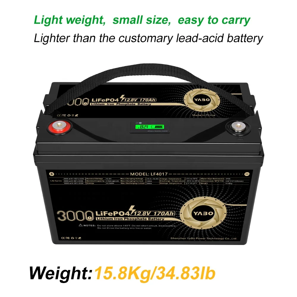 Solar Energy Storage Systems Deep Cycle High Performance Lithium Ion Battery 12v 170ah Lifepo4