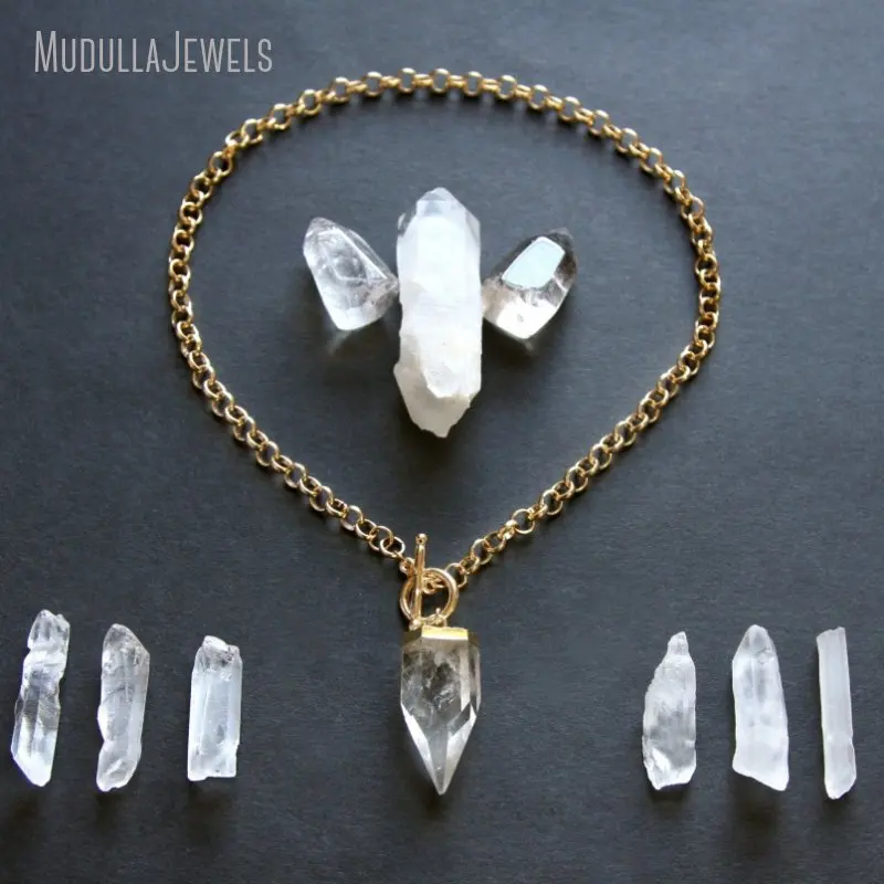 ■メッキジュエリーまとめ NM43757ゴールドまたはシルバーメッキのつけつららクォーツTバー