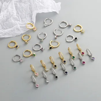 Korean Earrings women brass  Zircon 18K Cute Personality Star Fashion Jewelry earrings
