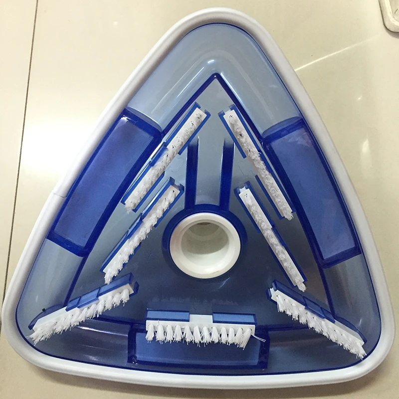 Triangle Transparent Swivel Brushes Head Swimming Pool Clean Vacuum