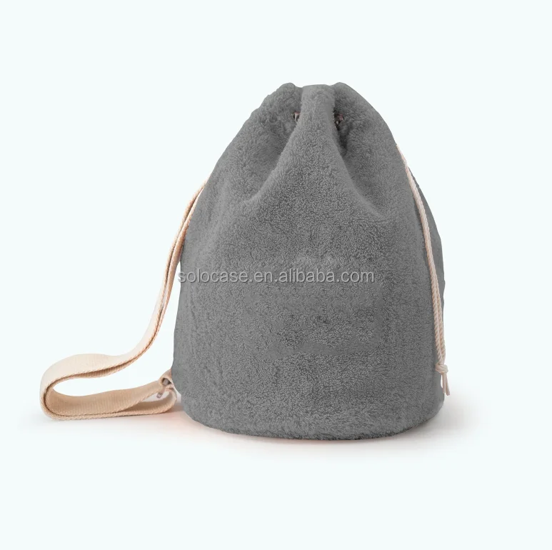 Fashion Terry Small Drawstring Bucket