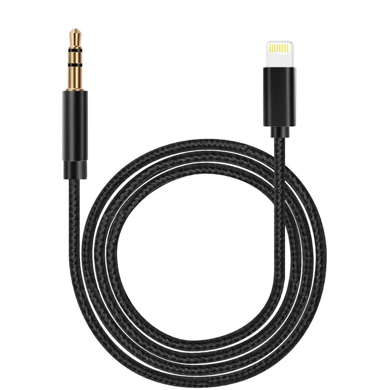 Hot Selling 3.5mm Car Aux Audio Cable For Iphone Support Ios 12 Aux Adapter Cable For Iphone 3.5mm Male Aux Cable - Nylon Braided Cord 3.5mm Stereo Male