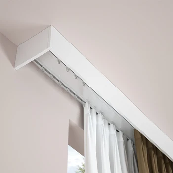 Factory Wholesale Ceiling Mounted Curtain Rail Pelmet Aluminum Curtain Track Cover Decorative Pelmet Box for Hotels