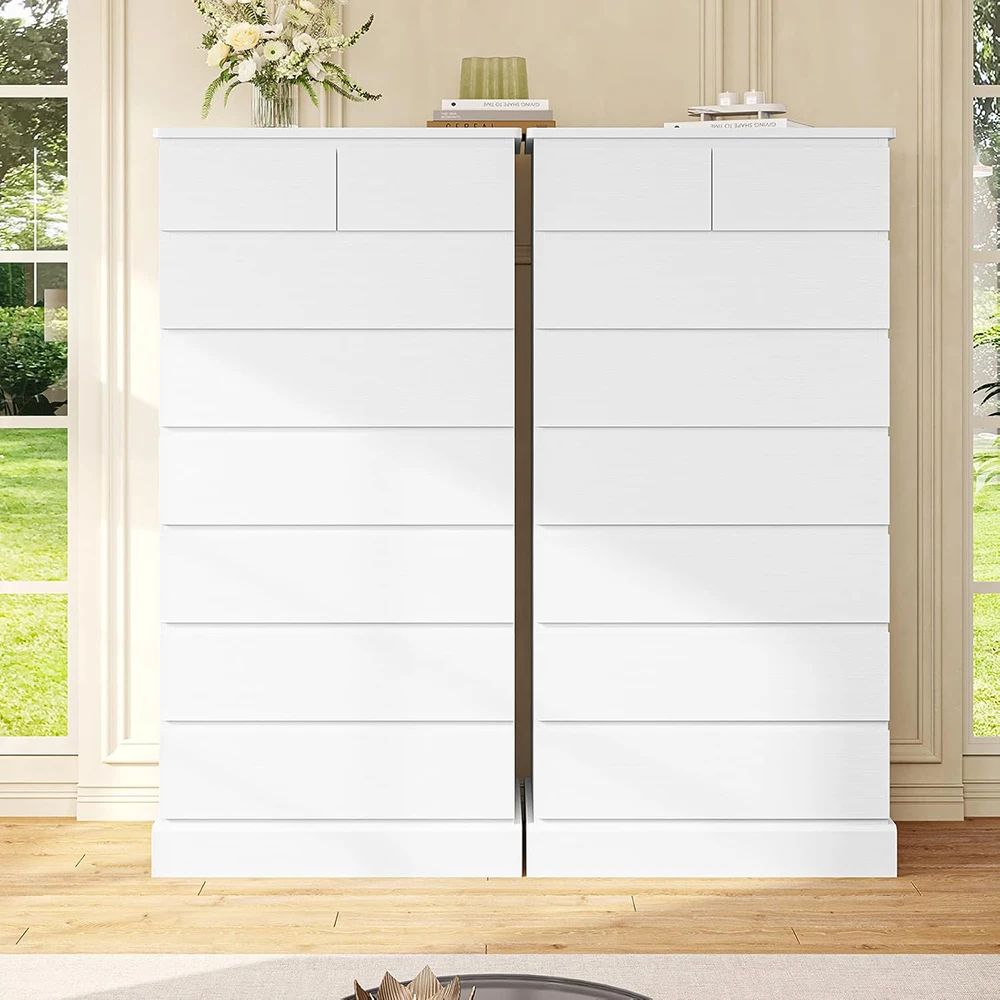 product nu deco white modern wood panel tall dresser 596 8 drawers bedroom chest storage cabinet closet organizer hallway-6