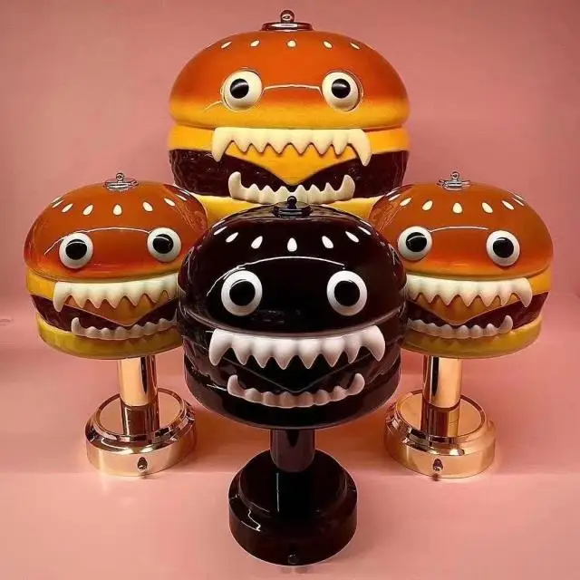 Halloween Burger Table Lamp - Creative Resin Night Light for Home