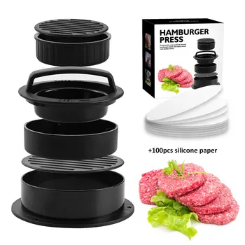 New Arrival ABS Material Hamburger Maker Mold Meat Burger Patty Press for BBQ Home Restaurant