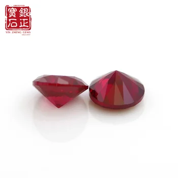 China Wholesale 8# Machine Cut Synthetic cubic zirconia Round Ruby Corundum Stone for jewelry