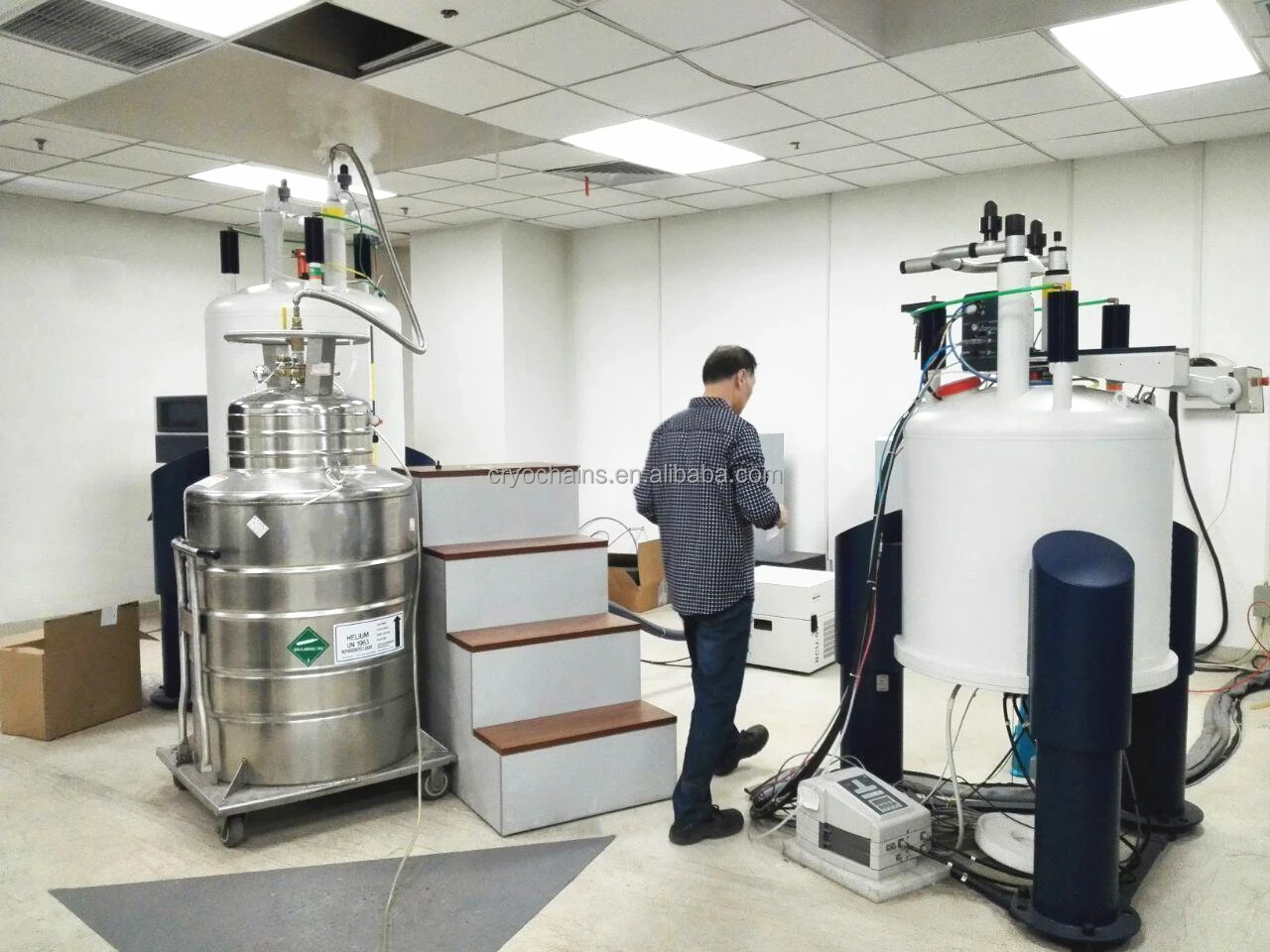 200l Liquid Hellium Vessel Cryogenic Dewar Flask Liquid Helium Tank