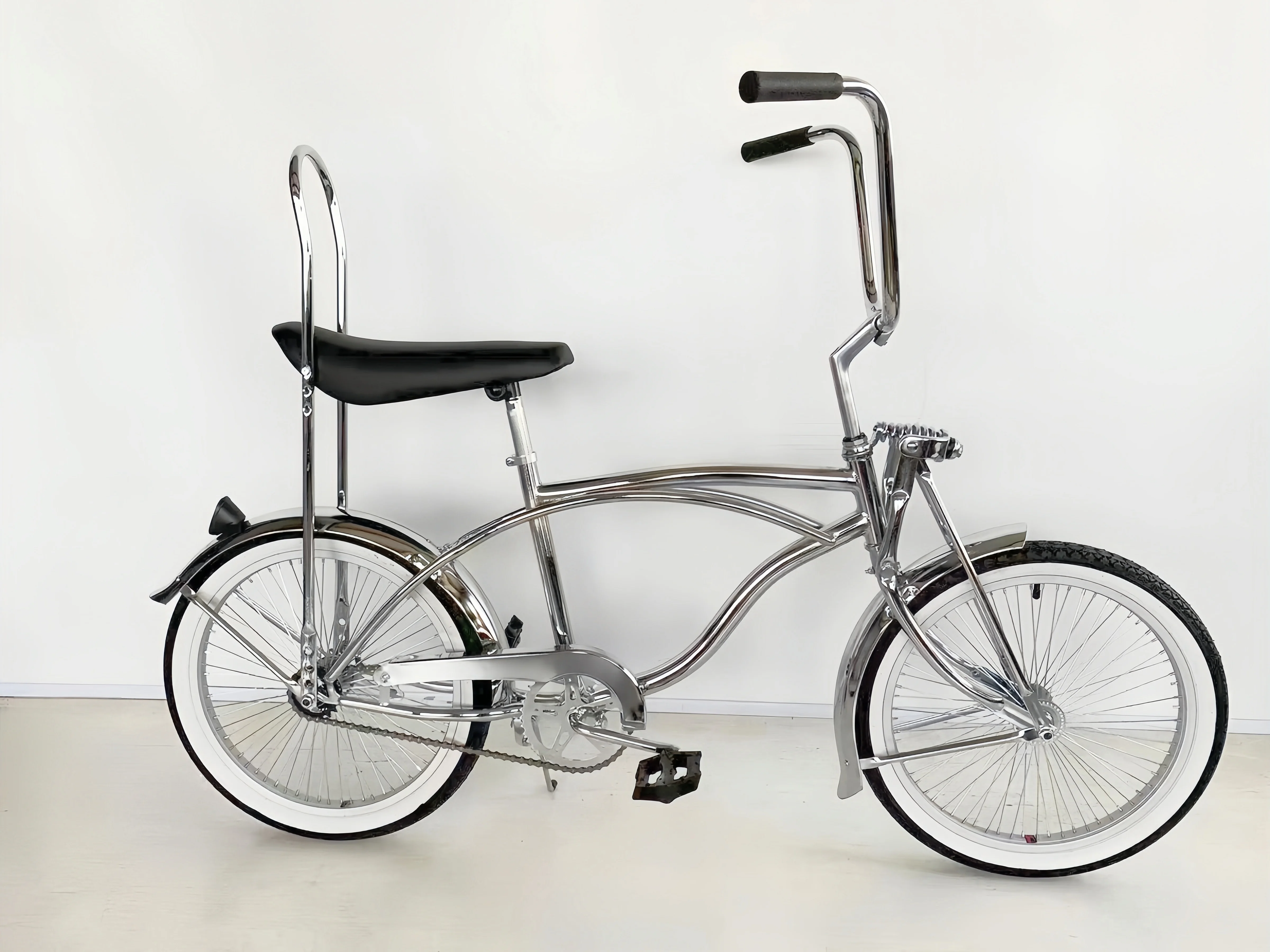 20 Inch Silver Lowrider Bike - Steell Fork & Coaster Brake
