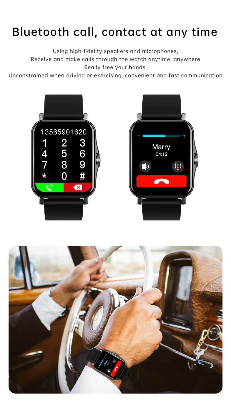 Zw23 Bt Android Smartwatch Phone Calling Temperature Call Heart 