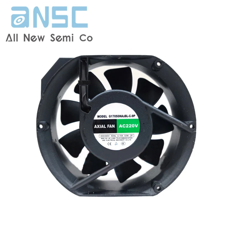 Original Axial Flow Fan G17050HA2BL-C-9P 170X150X51mm 53W 220V Industrial AC Axial Flow Cabinet Cooling Fan