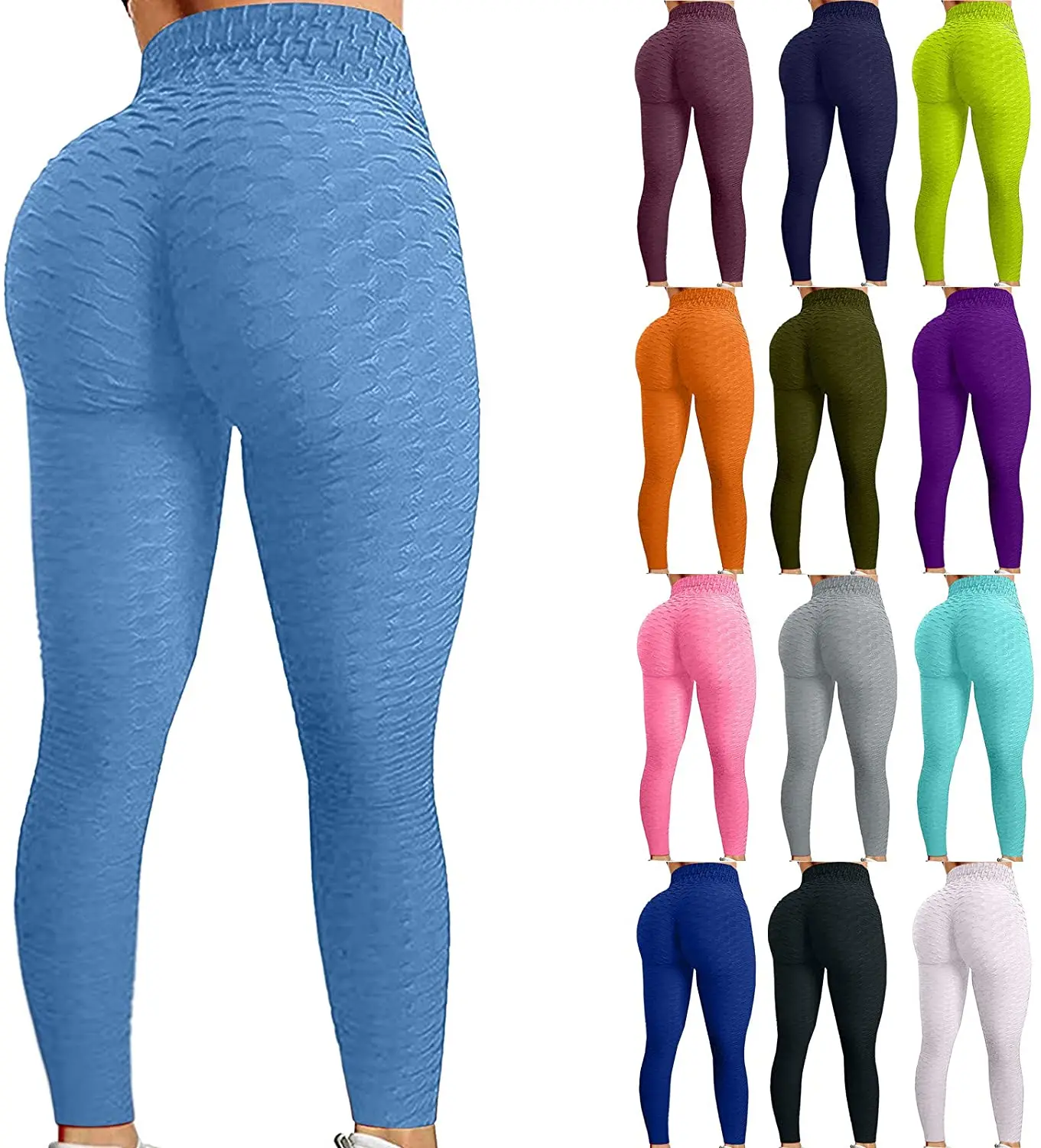 2 Pack Famous TIK Tok Leggings Women High Waist Butt Lifting Yoga Pants Tummy Control Bubble Hip Sport Tights
