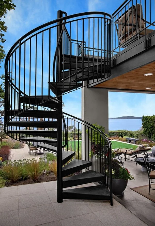 CBMmart Custom Modern Design Staircase Home Decoration Interior Stair Solid Wood Curved Staircase Spiral Stairs