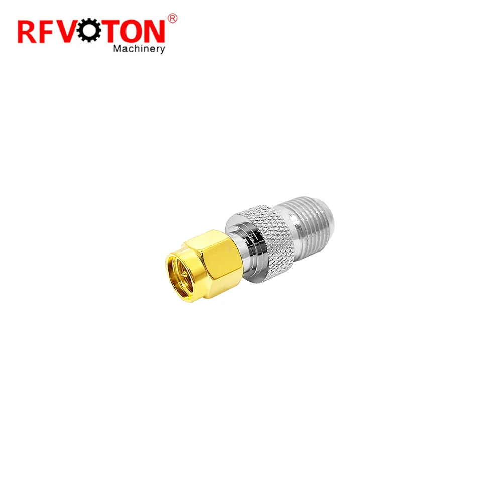 Factory Price F Female Jack Hembra Type to SMA Male Plug Macho RF Coax Copper Brass Coaxial Adapter Converter Connectors