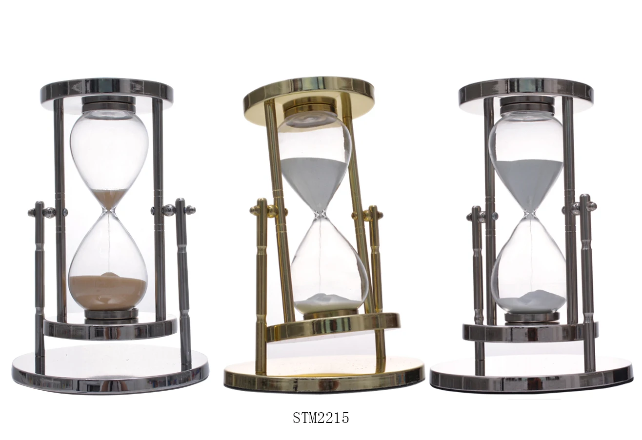 Высококачественная металлическая вращающаяся латунная нержавеющая рама цветной песок 30 минут песочные часы таймер