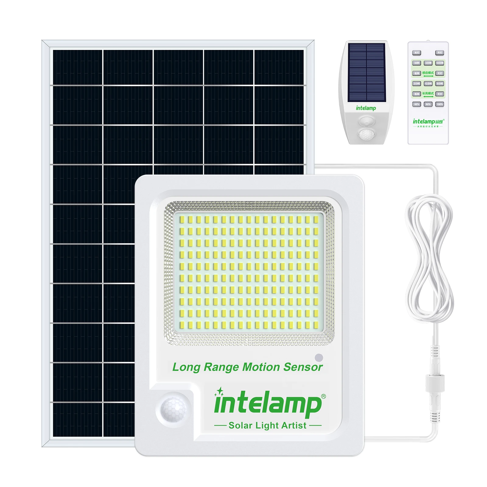 Intelamp Mutual Control Sensor Solar Flood Lights Waterproof LED Outdoor Wall Light Motion