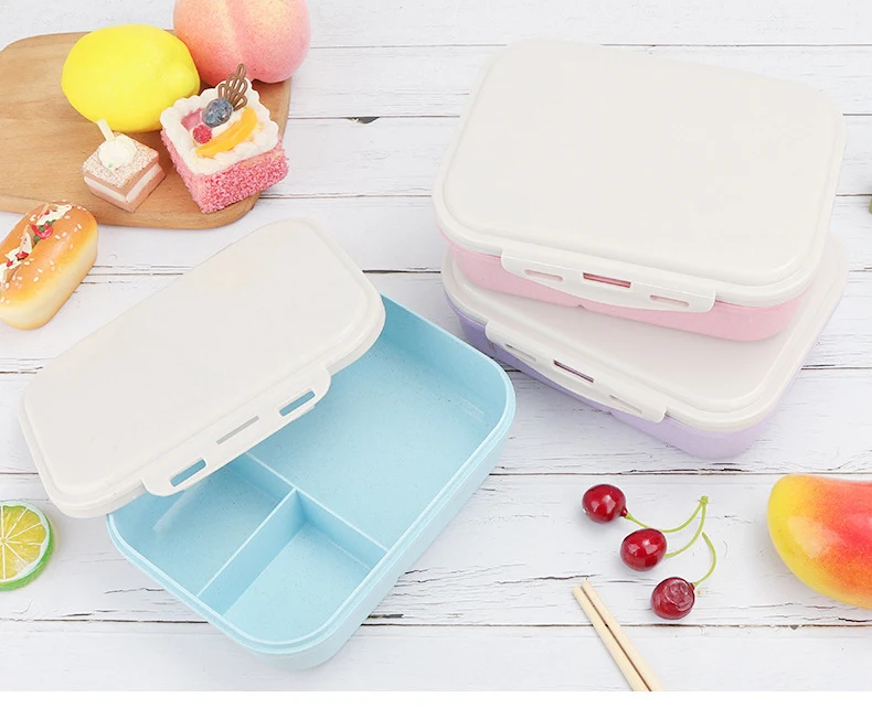 Best Selling Wheat Straw Lunch Box Fresh Box With Compartment Wheat Straw Food Container Kid
