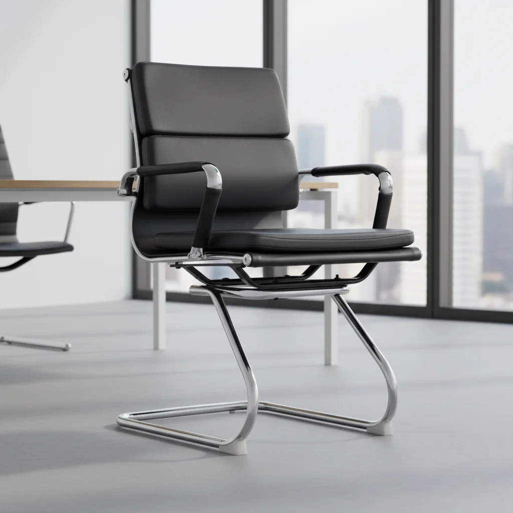 Modern Ergonomic Leather  Chair with Metal Frame 3