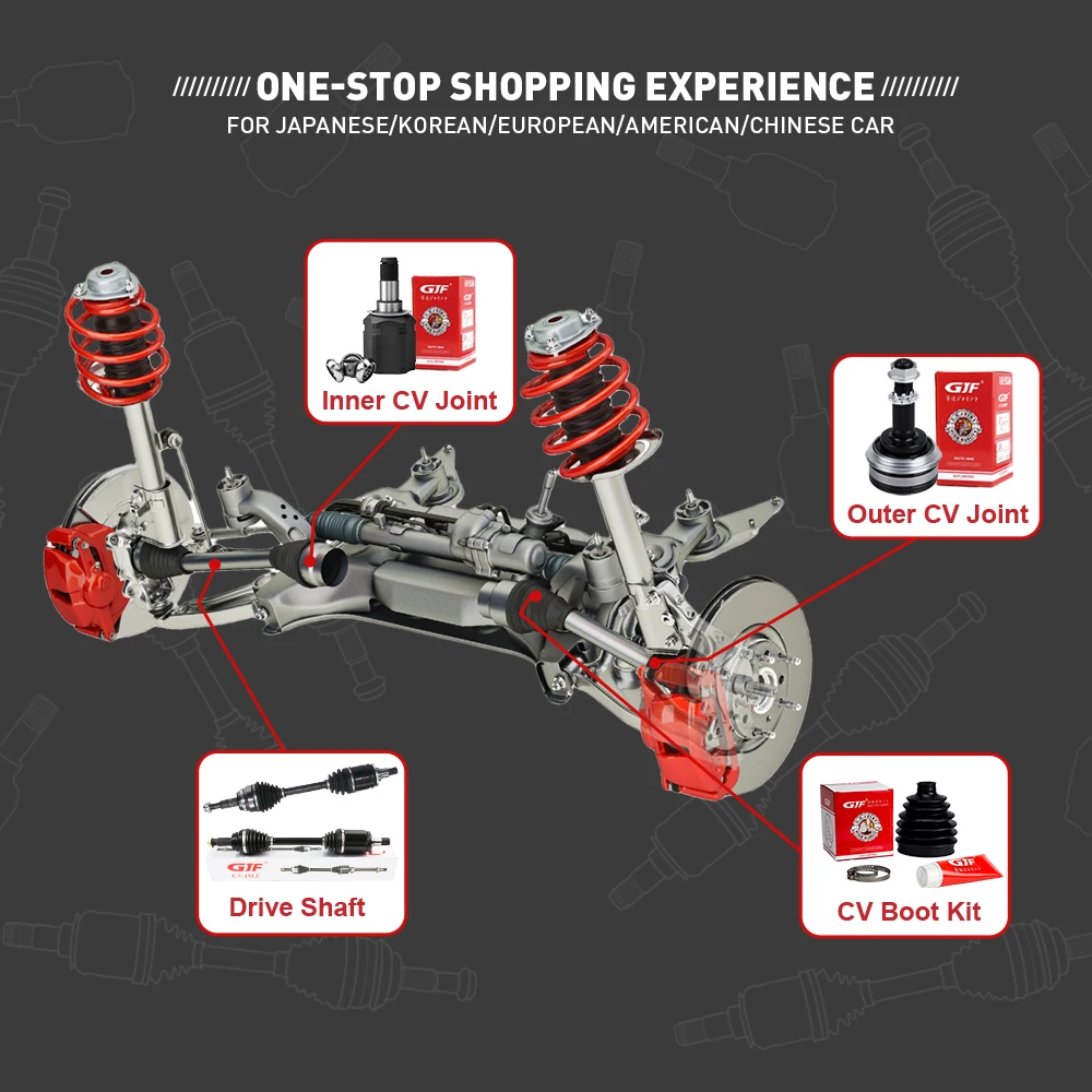 GJF One Stop Front Rear CV Axle for Toyota Corolla ZZE12
