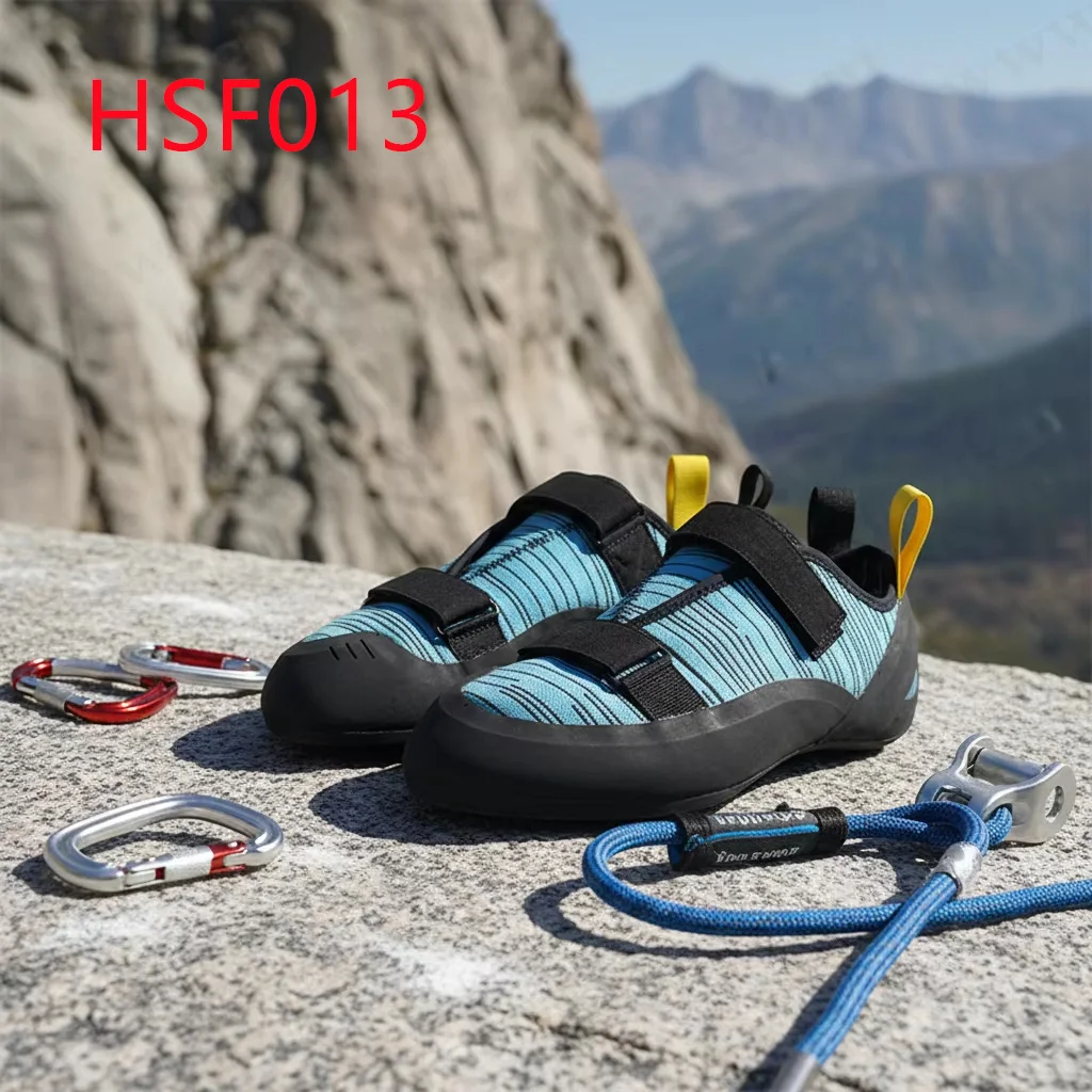 ZYF,Technique Drill Durable Nylon Fabric Climbing Shoes for Children Indoor Bouldering High Wrapping Blue Rocks Shoes HSF013