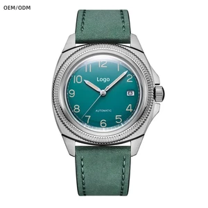 OEM Watch Factory Luxury Men's 41mm Pilot's Mechanical Watches Sapphire Mirror Custom Automatic Watch with Leather Strap