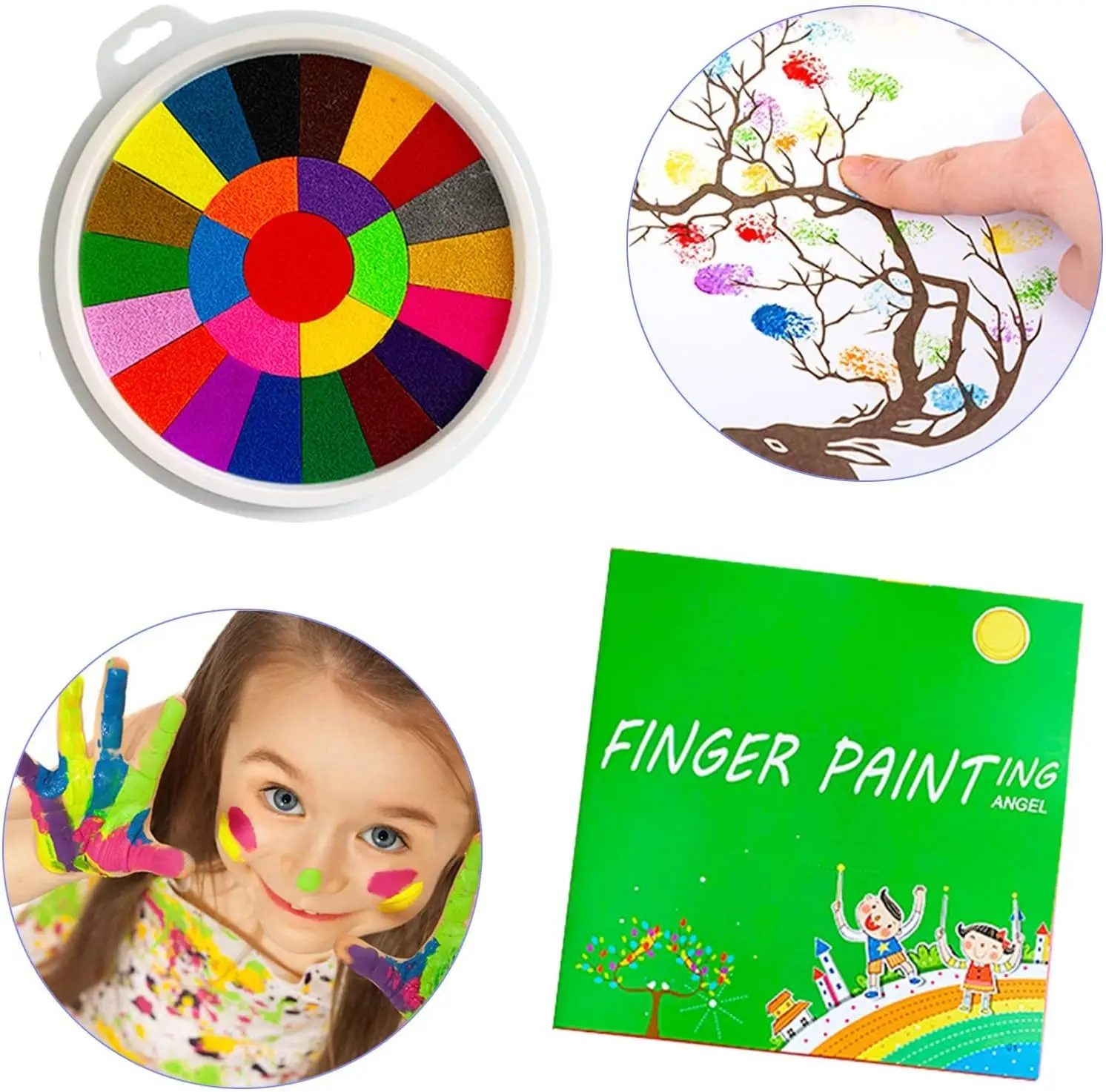 Funny Diy Finger Painting Kit Paint Set For Kids Non Toxic & Washable ...