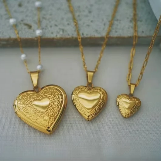 Fashion Stainless Steel Heart Locket Pendant Necklace 18K Gold Plated Photo  Locket Necklace Personalized Gift for Her