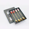 4 pcs lucky green combination 5: gold spoon + fork