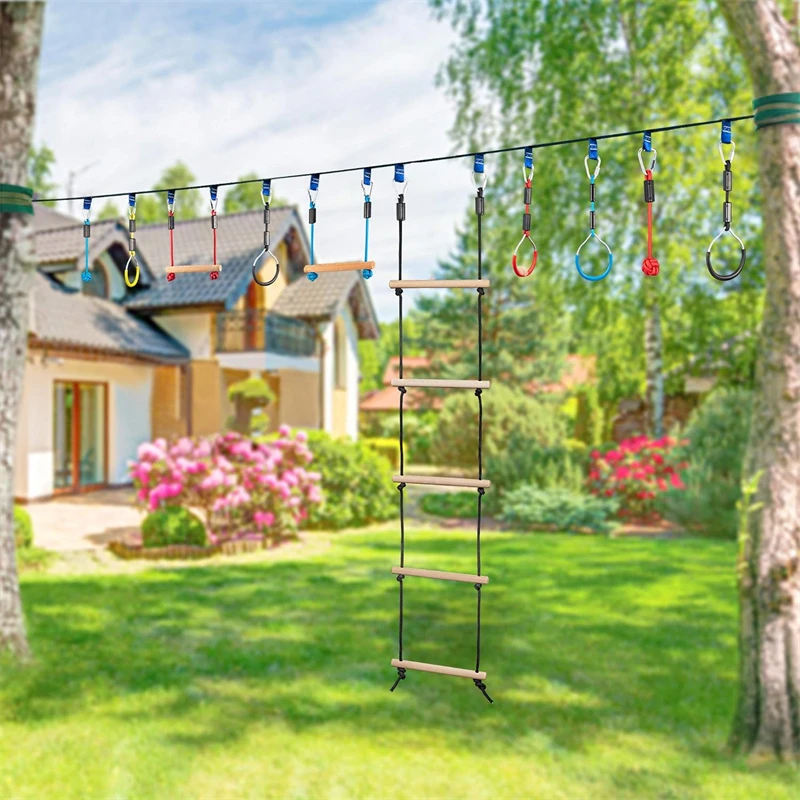 Rope Ladder Ninja Yard Set Outdoor Playground Accessories Kids