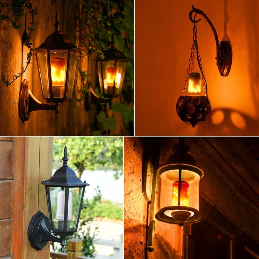 2W E27 LED creative Orange flame effect bulb Flicker bulb Christmas decorative atmosphere outdoor lighting