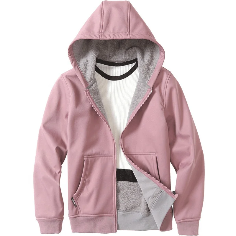 JL-0217D 350gsm Blank Full Zip up Hoodie Fleece Oversized Heavyweight Winter Warm Zip up Hoodie Puff Printing Zip
