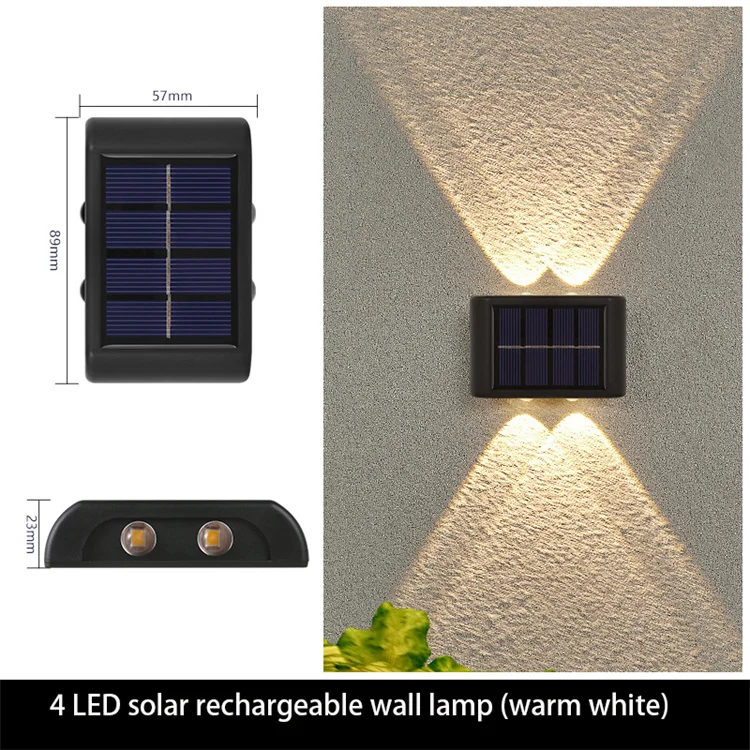 2022 New Waterproof 16 Led Up And Down Solar Wall Light Solar Garden ...