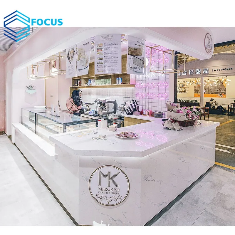 New Design Bubble Tea Counter Milk Tea Shop Counter Ice Cream Shop Decoration