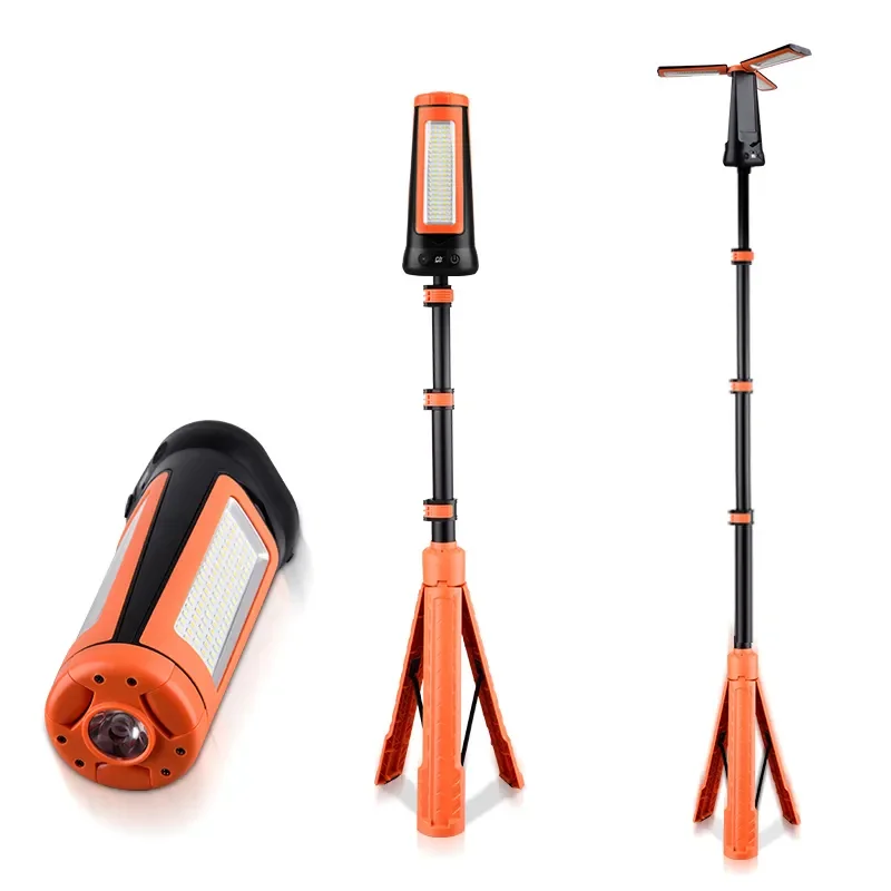 Сверхъяркий 27 Вт ABS алюминиевый сплав наружное освещение для кемпинга, рабочий свет, ремонт автомобиля, регулируемая яркость, перезаряжаемый напольный рабочий светильник на треноге