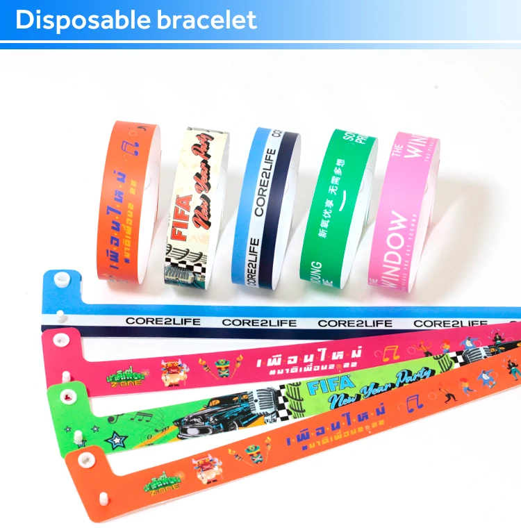 Waterproof customizable color pvc vinyl wristbands/bracelets one time use vinyl wristbands custom logo design for patient id