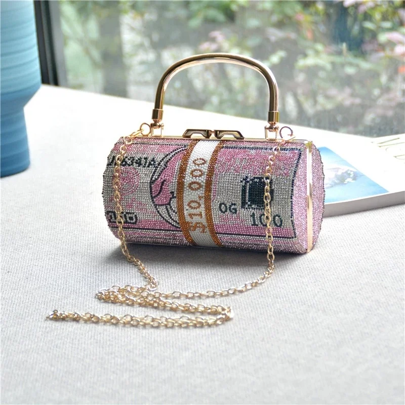 fashion money clutch rhinestone purse 10000 Alibaba