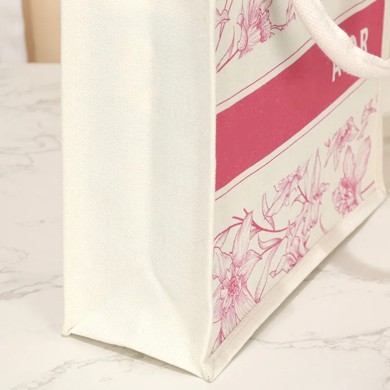 Custom Logo Eco-Friendly Waterproof Cotton Canvas Tote Bag Rope Fashion Patterns Recycled Nature Sustainable Shopping Solution manufacture