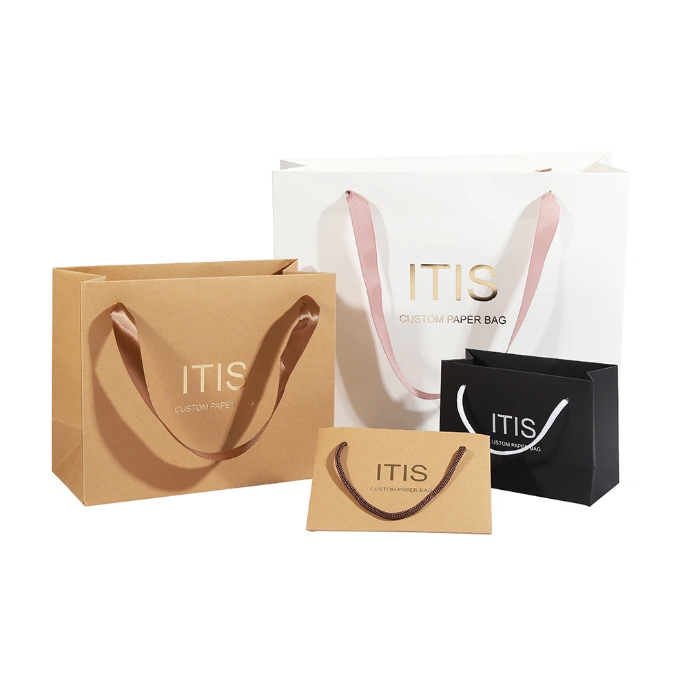 product custom logo luxury large cloth packaging shopping kraft matte black paper bag-1