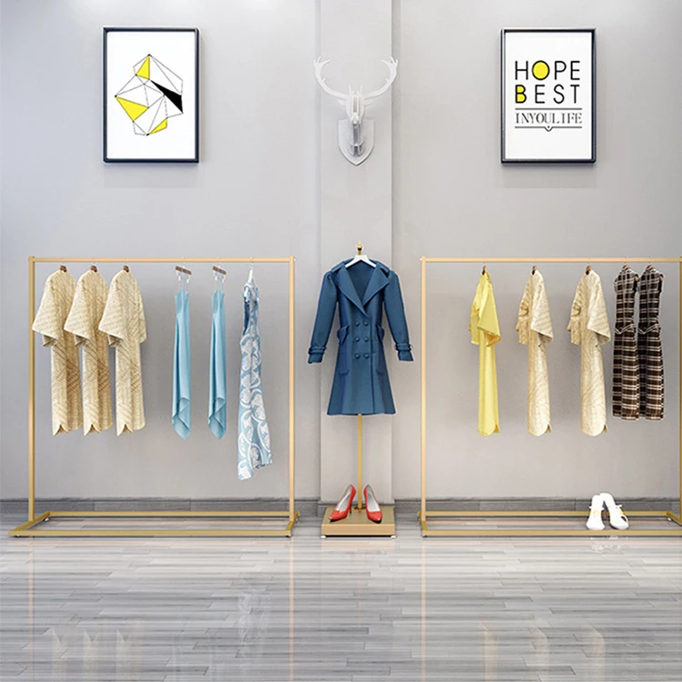 Kainice Retail Garment Store Interior Design Black Kids Clothing Rail Wall Mounted Men Clothes Display Racks