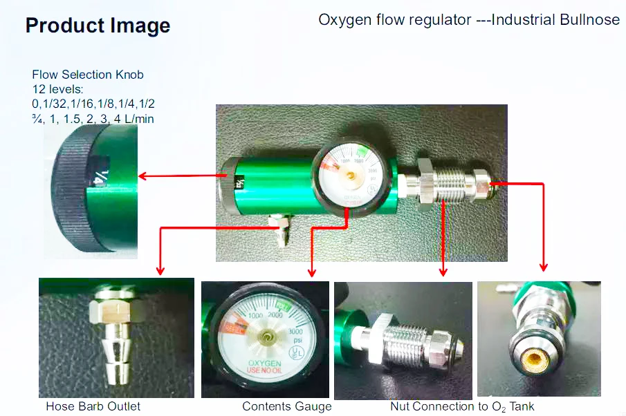 DIN477#6(W21.8 X1/14) Oxygen Regulator - Precision & Durability