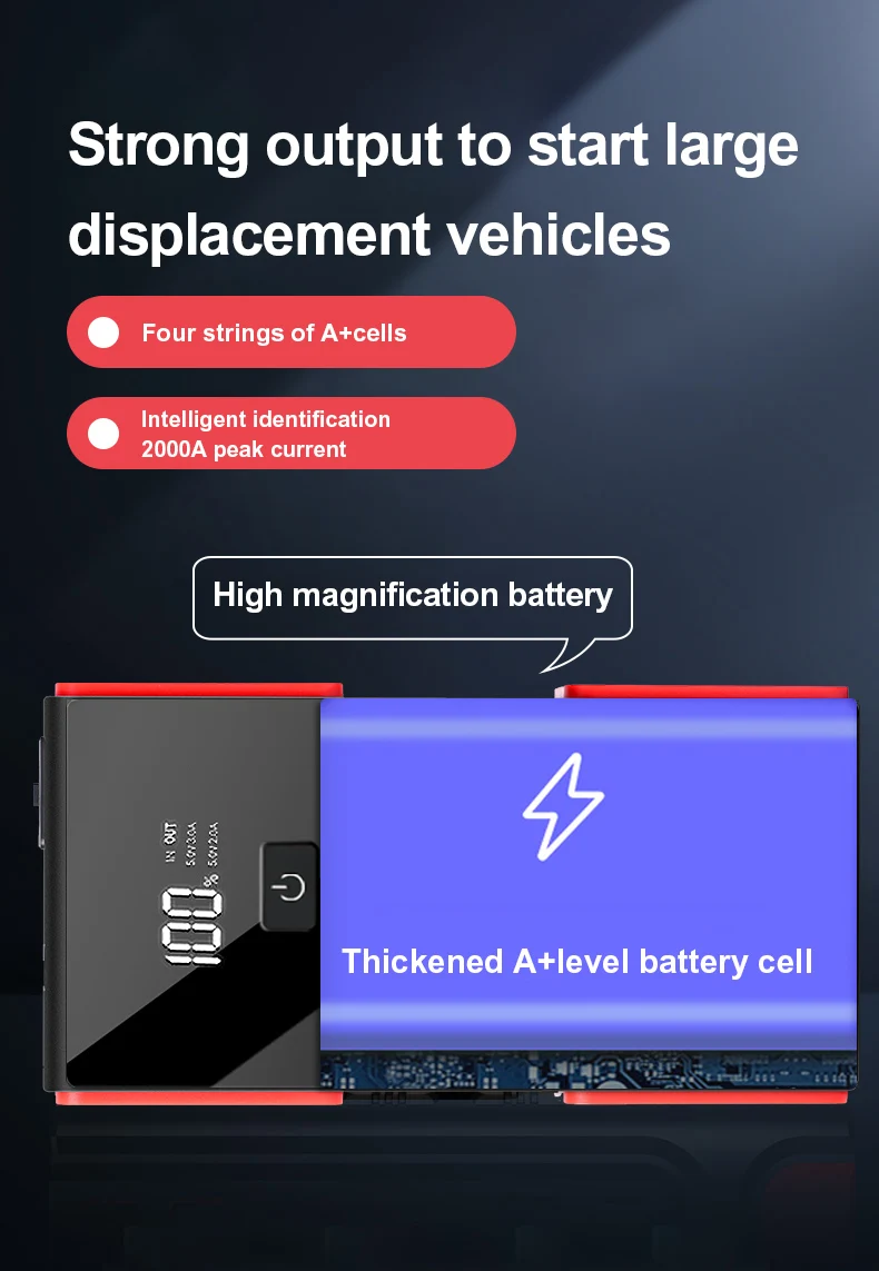 12v Car Battery Jump Starter High Power Car Jump Starter Power Bank
