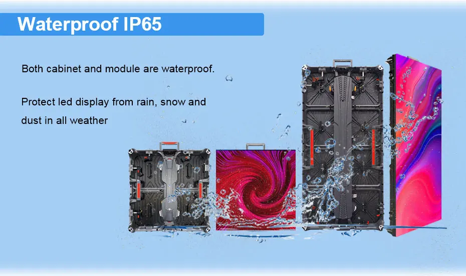 Outdoor Waterproof Modular Led Video Display Panels Tile Hanging Bar 500x500mm Foldable P3.91 P4.81 Led Screen