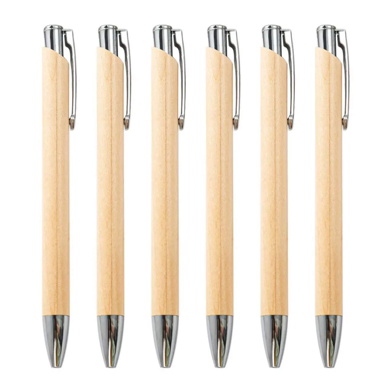 eco friendly gift click wood pen custom logo bamboo ballpoint