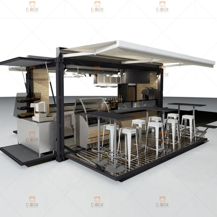 Container Coffee Shop Food Kiosk Pre Fab Container Coffee Shop Cheap Prefabricated Container House Price for Coffee Shop